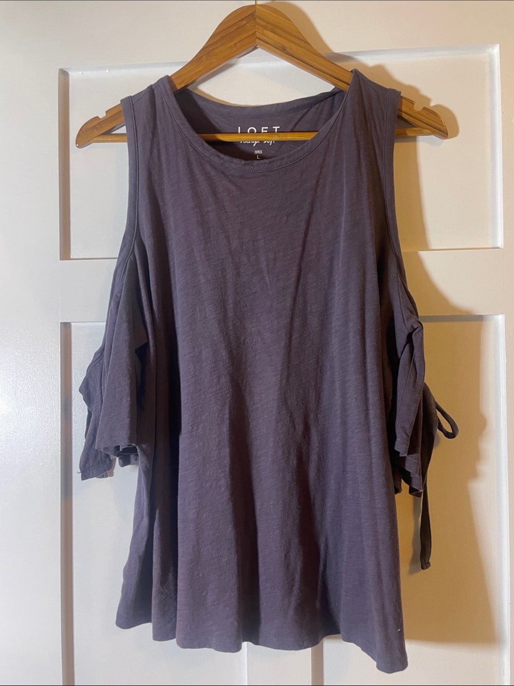 LOFT Cold-Shoulder Tank Top in soft purple